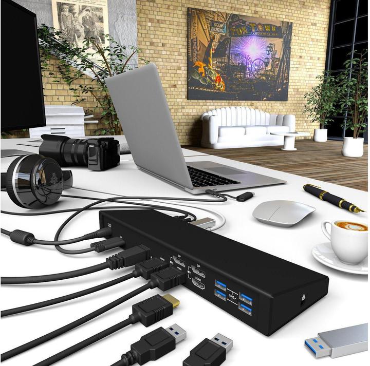 Produktbild Icy Box Dockingstation Notebook USB-C -> 3x Videoausgabe 60H (USB-C, 9 Ports)
