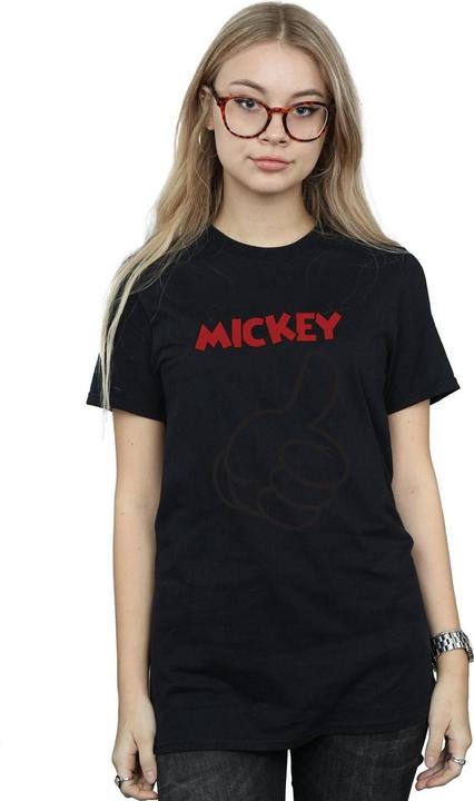 Actual product image Disney Womens/Ladies Mickey Mouse Thumbs Up Cotton Boyfriend T-Shirt (S)
