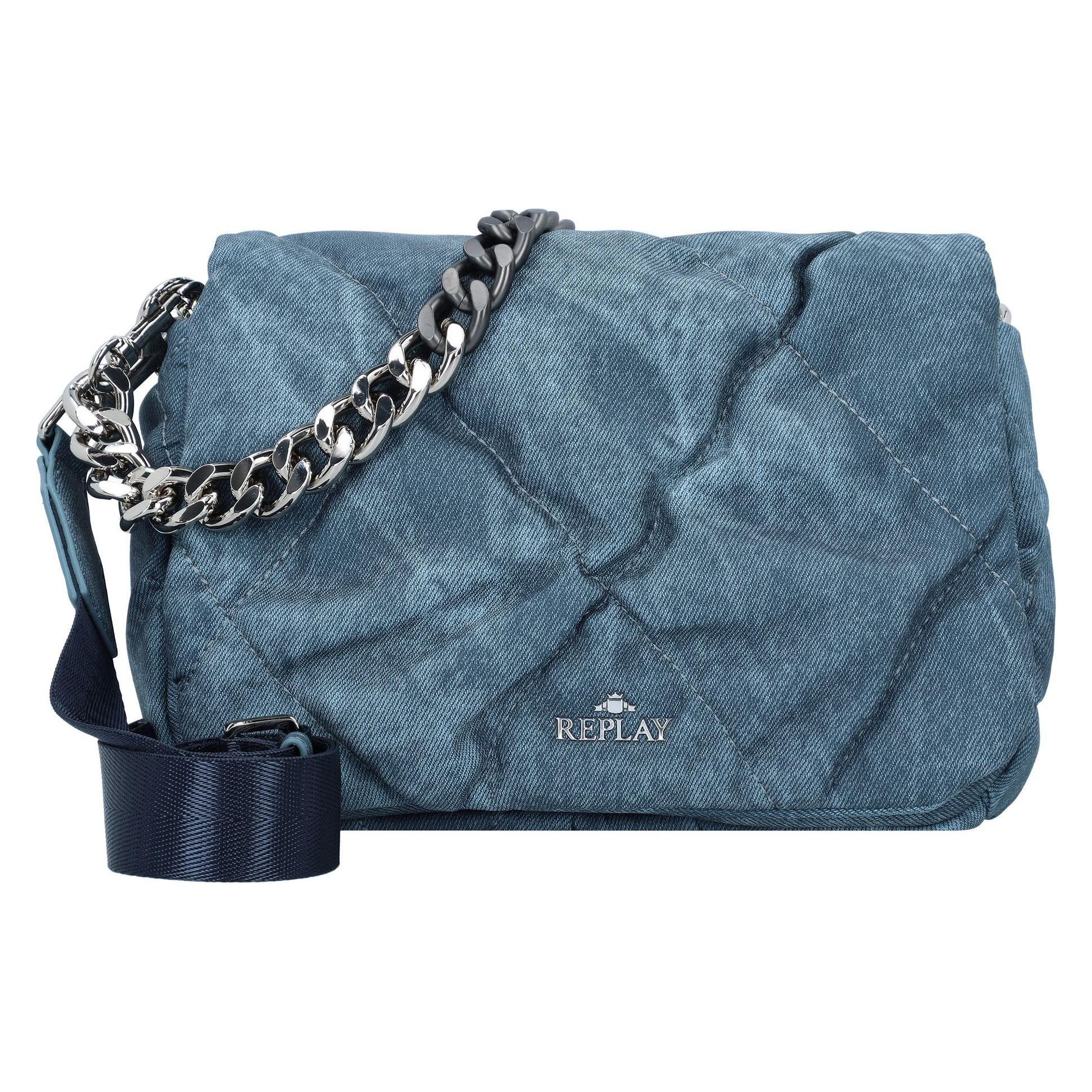 Replay, Damen, Handtasche, Schultertasche 24 Cm, Blau