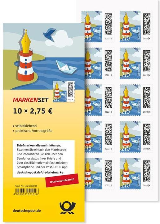 Produktbild Deutsche Post 10 2,75 € Briefmarken"Leuchtfederstift"