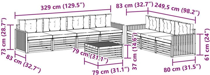 Produktbild vidaXL Outdoor-Sofa