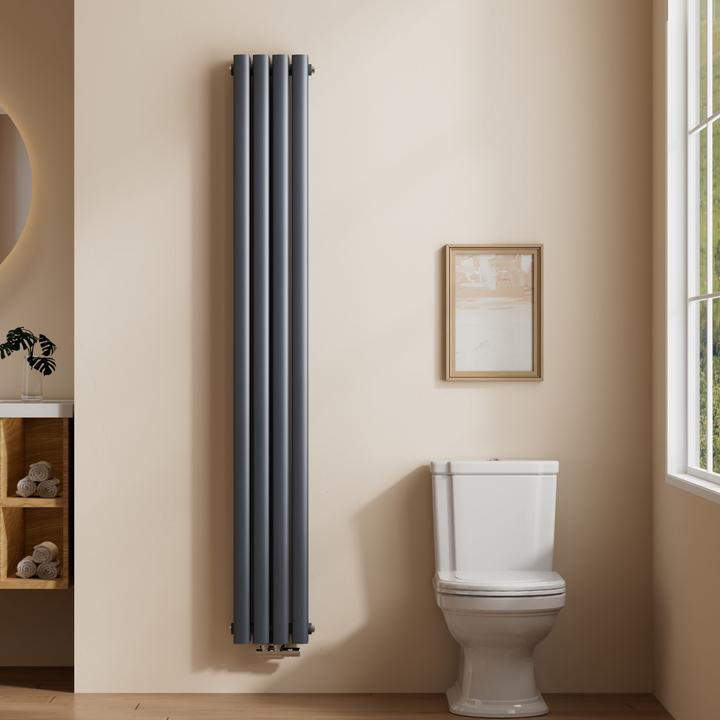 Actual product image Emke Radiator, Oval Radiator, Anthracite 180x24cm 678W Double Layers (678 W)