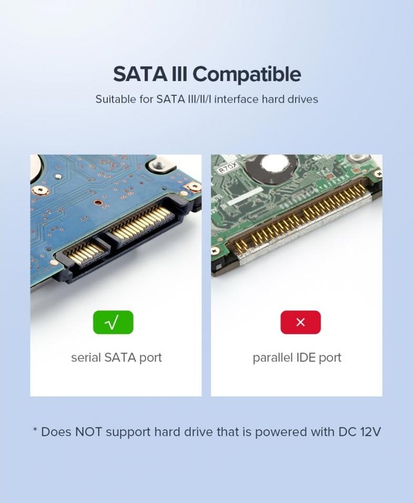 Actual product image Ugreen USB-A 3.0 to 2.5" SATA Hard Drive Enclosure (5Gbps) (2.5")