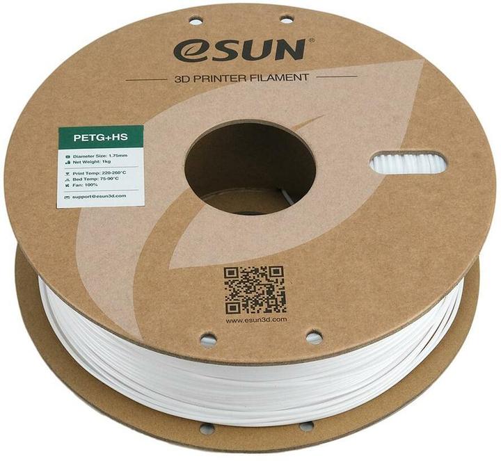 Produktbild eSUN EPETG+HS 1,75mm SOLID WHITE 1kg (PETG, 1.75 mm, 1000 g, Weiss)