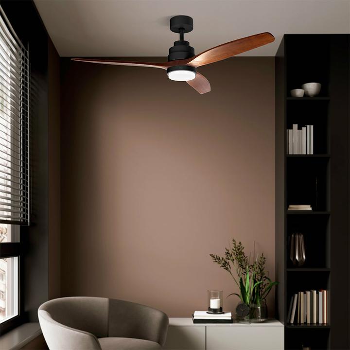 Image du produit Ufesa Nepal Ceiling Fan Black/Oak 132cm LED (50.40 dB)