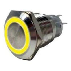 RND Components Vandalensicherer Drucktaster, 1 Wechsler, Rastend, IP67, Flachsteckzunge, 2.8 x 0.5 mm, Taster + Schalter...