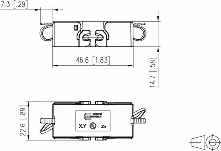 Actual product image Metz Connect Cable connector class EA 180° (Network coupling)