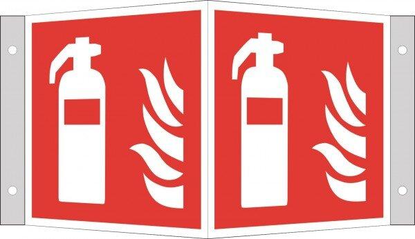 Actual product image Everglow Fire extinguisher escape sign 15x15cm aluminium