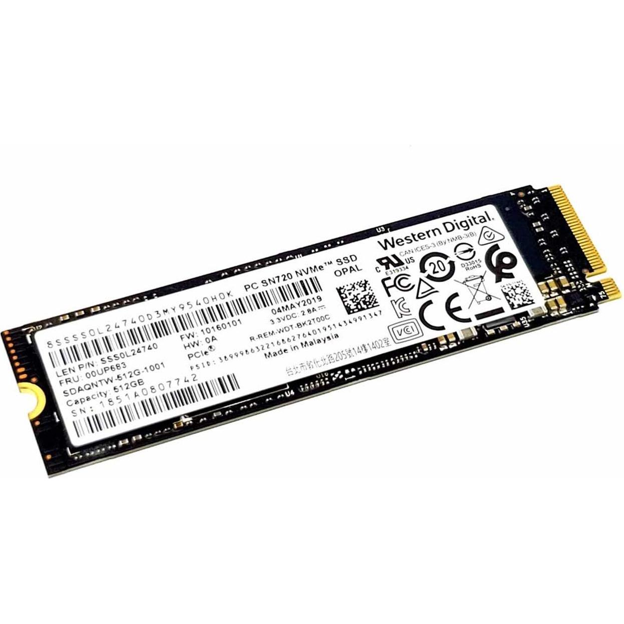 Lenovo 512G,M.2,2280,PCIe3x4,WD,OPAL (512 GB, M.2 2280), SSD