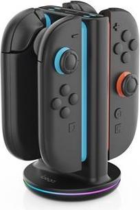 iPega SW2051 Charger Dock with RGB for JoyCon Controllers Nintendo Switch 2 Black (Damaged Package) (Switch)