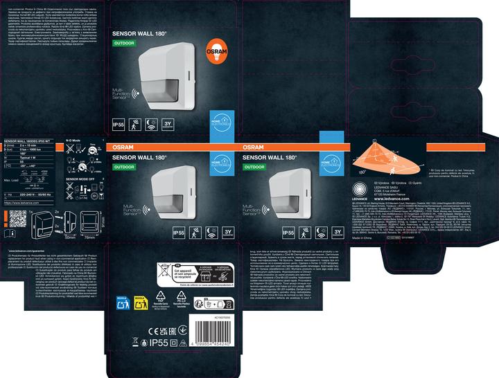 Productafbeelding Osram SENSOR WAND 180DEG IP55 WT