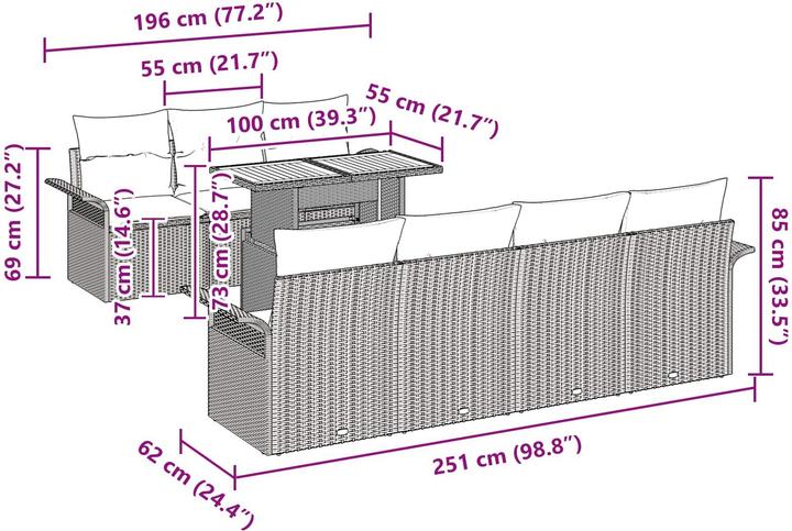 Produktbild vidaXL Garten-Sofa-Set