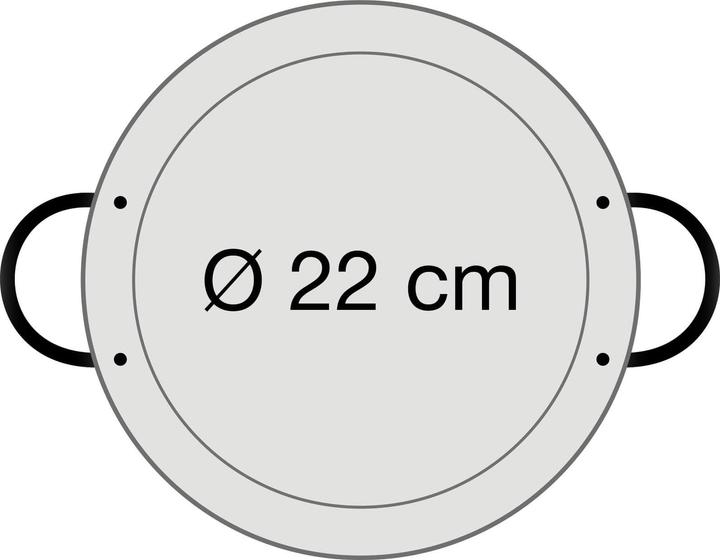 Actual product image All'Grill Paella pan polished steel Ø 22 cm (Frying pan, 22 x 3.20 cm)