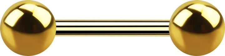 Image du produit Star Piercing Barbell plaqué or avec deux boules (sans laiton, Acier chirurgical 316L)
