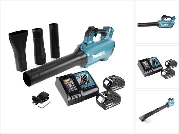 Productafbeelding Makita DUB 184 RG Accu blazer 18 V Brushless + 2x accu 6.0 Ah + lader (Oplaadbare batterij, Bladblazer)