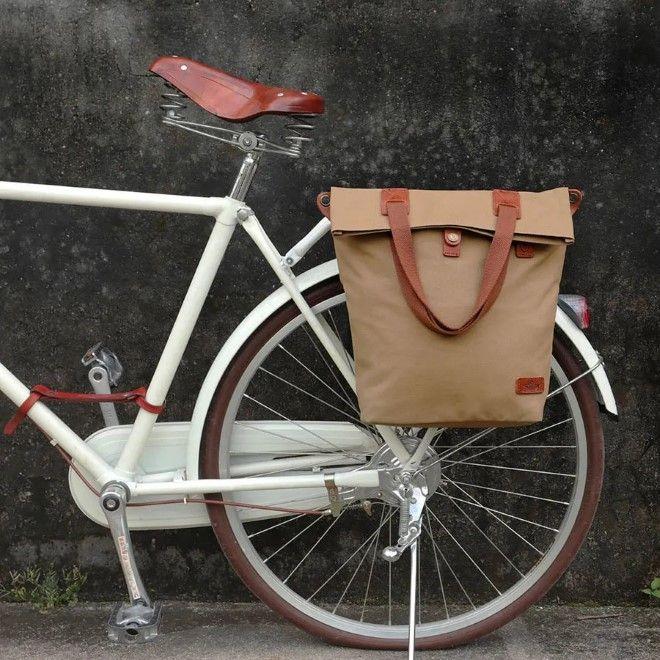 Produktbild Tourbon Wasserabweisende Canvas Velo Gepäckträgertasche & Umhängetasche (12 l, Gepäckträgertasche)