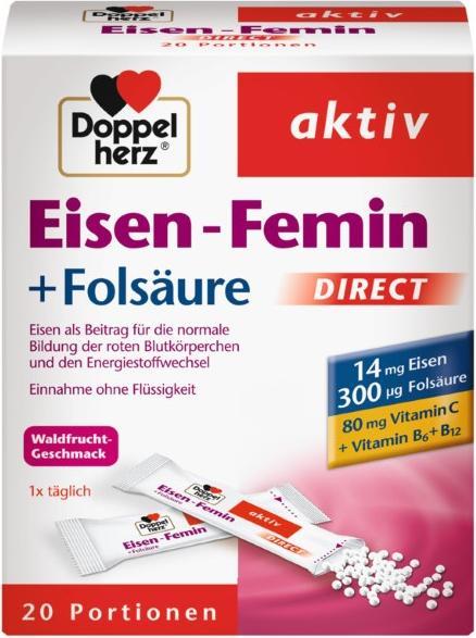 Actual product image Queisser Pharma Doppelherz Eisen Femin Dir (20 pcs., Granulate)