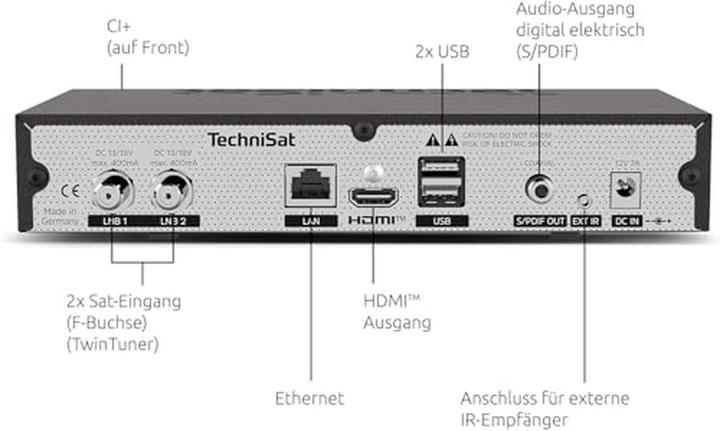 Productafbeelding TechniSat 0000/4767 (DVB-S2, DVB-S, CI+ slot)
