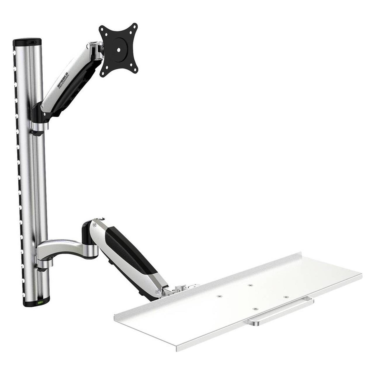 SpeaKa Professional Sp-Mm-730 1fach Monitor-Wandhalterung 33, 0 Cm (13") - 68, 6 C (Wand, 27.01", 8 kg), Monitor Halterung, Schwarz, Silber
