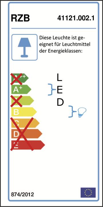 Energie-Label RZB Iso-Stableuchte (1100 lm, S14s)
