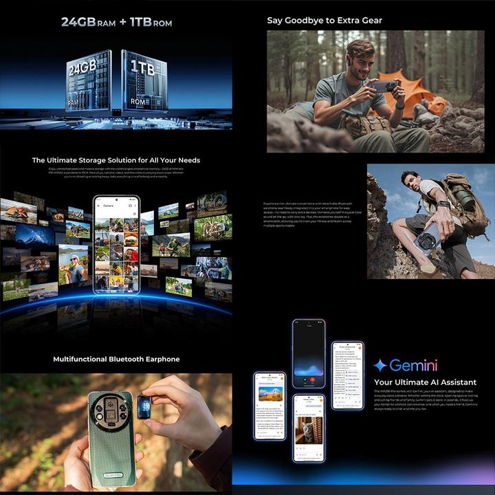 Actual product image Oukitel WP200 Pro 5G Robustes Telefon, 24 GB + 1 TB, Android 15 (1000 GB, Grey, 6.70", Dual SIM, 5G)