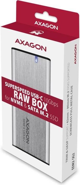 Actual product image Axagon EEM2-SG2 external enclosure for M.2 SSDs USB-C 3.2 Gen 2 (M.2)