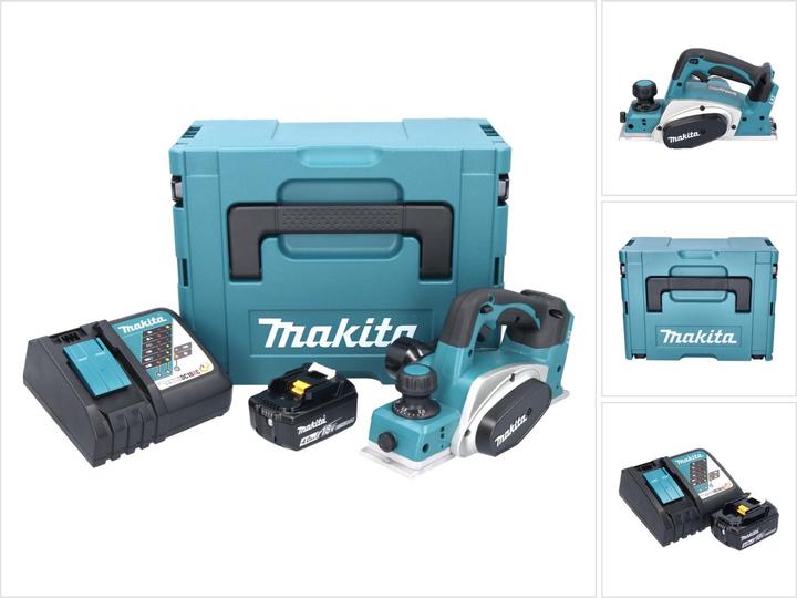 Productafbeelding Makita DKP 180 RM1J Accu schaafmachine 18 V 82 mm + 1x Accu 4.0 Ah + Lader + Makpac