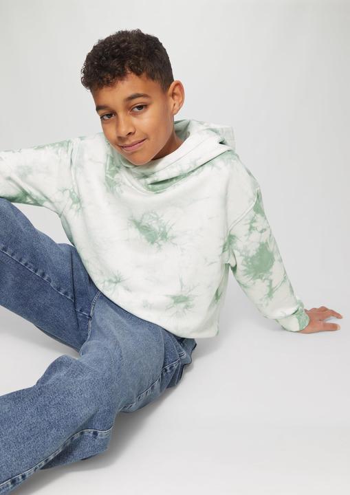Actual product image S.Oliver Sweatshirt Oversized-Sweatshirt mit Kapuze in Batik-Optik (146, 152)