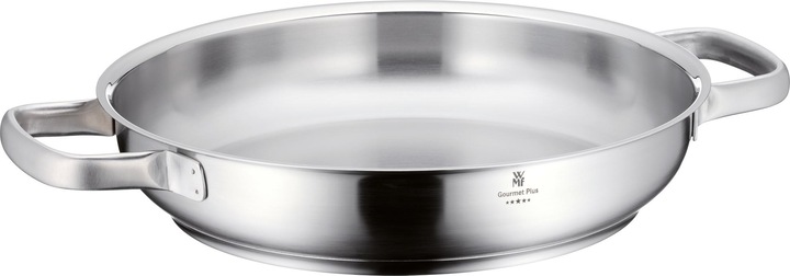 WMF Padella in acciaio inox 28 cm Gourmet Plus Induction non rivestita (28 cm, Padella per friggere, Acciaio inossidabile)