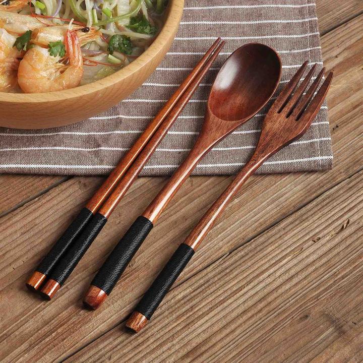 Actual product image JTI Set of cutlery and chopsticks - wood (1 Piece, Chopsticks)
