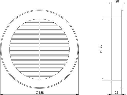 Actual product image Euro3plast Grille Ventilation D150, White
