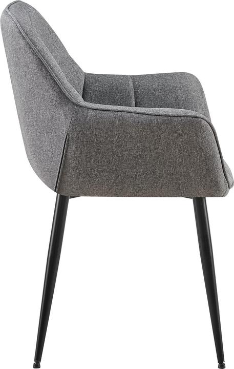 Image du produit Swisshandel24 Chaise de salle à manger Roseville Tissu, gris foncé