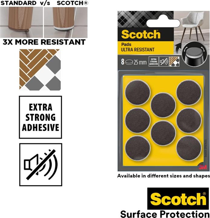 Actual product image Scotch Felt gliders (Felt gliders, 12 Piece)