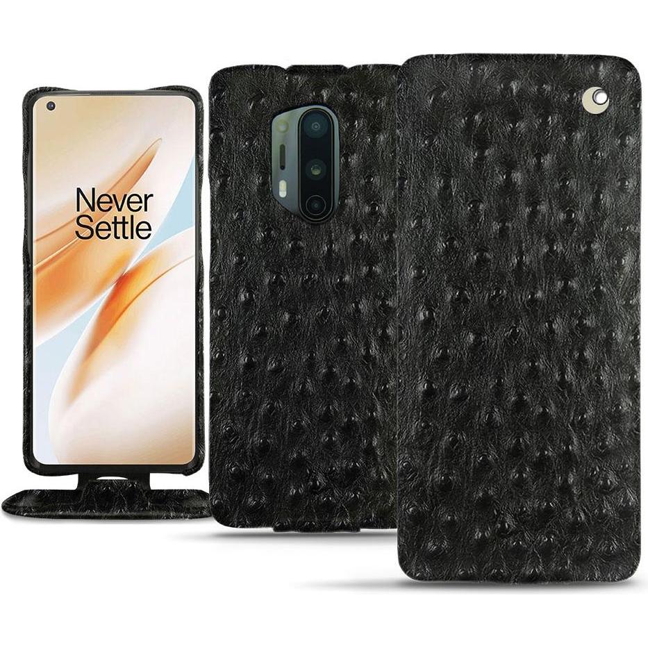 Noreve Lederschutzhülle vertikal (OnePlus 8 Pro), Smartphone Hülle, Schwarz