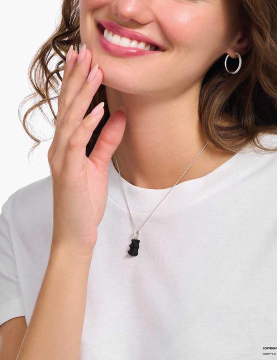 Produktbild Thomas Sabo Kette mit schwarzem Goldbären-Anhänger und Steinen (925 Sterlingsilber, 40 - 45 cm)