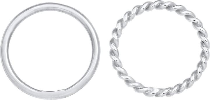 Produktbild Elli Ring Basic Twisted 2er Set 925 Silber (54, 925 Silber)