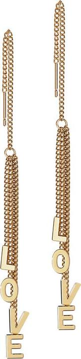 Immagine prodotto Star Piercing Orecchini con borchie in oro rosa con catena a caduta libera Letter Tree Love (senza ottone, Acciaio chirurgico 316L)