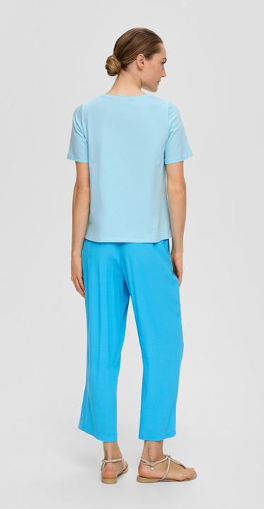 Produktbild S.Oliver T-Shirt T-Shirt aus Baumwollstretch mit Paillettenstickerei (48)