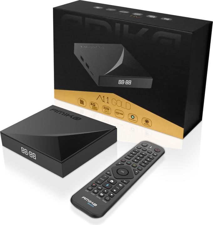 Actual product image Amiko A11 Gold 4K Android OTT Media Streamer (32 GB, Android 11)