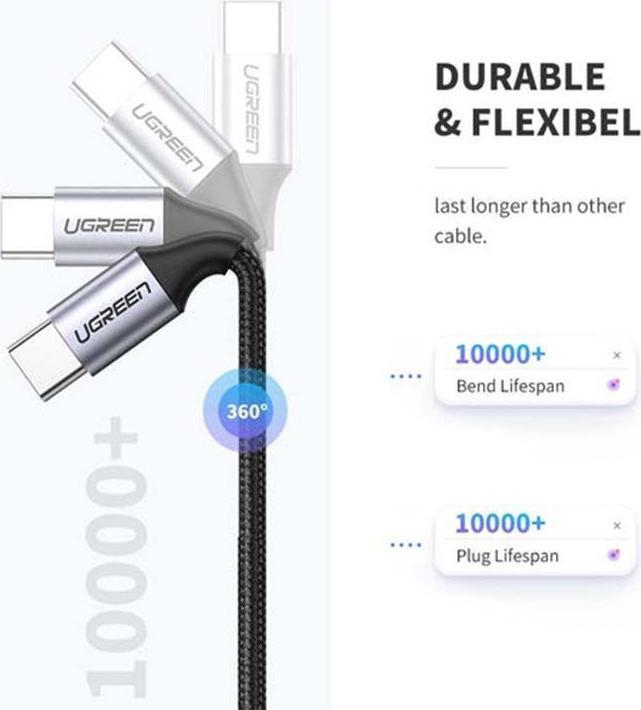 Produktbild Ugreen USB C — USB C (2 m, USB 2.0, 60 W)