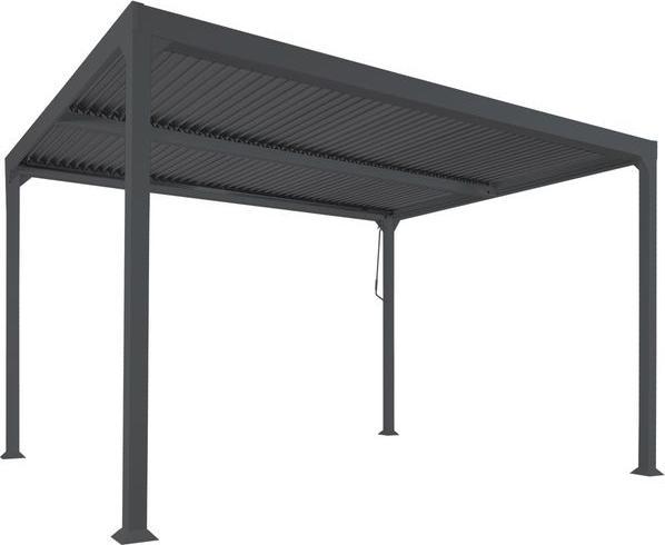 Produktbild Mendler Alu Pergola HWC-L41, stabiles 8cm-Metall-Gestell 3x3,7m, anthrazit (306 cm, 368 cm)