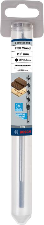 Actual product image Bosch Professional Zubehör PRO Wood Wood auger bit, 6 x 95 x160 mm (4.8 mm)