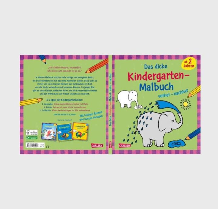 Produktbild Ausmalbilder für Kita-Kinder: Das dicke Kindergarten-Malbuch: vorher und nachher