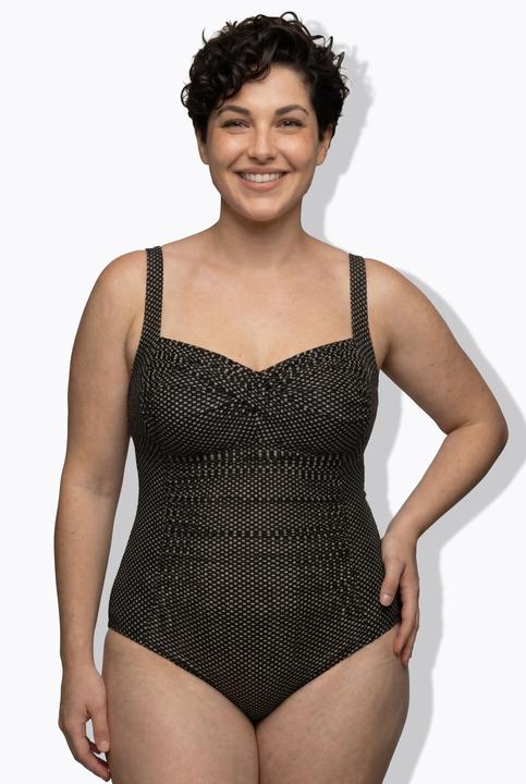 Produktbild Ulla Popken Badeanzug, Metallic, Softcups, Powermesh-Vorderfutter (42)