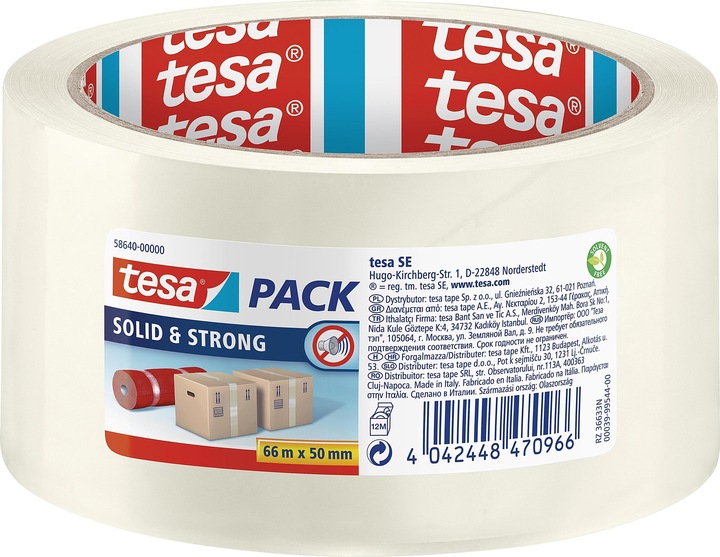 Produktbild tesa tesapack SOLID & STRONG Packband, leise abrollbar (50 mm)