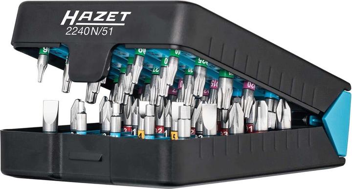 Produktbild HAZET Bit Satz 2240N/51 ∙ Sechskant6,3 (1/4 Zoll) ∙ Pozidriv Profil PZ, Kreuzschlitz Profil PH, Tam… (6,3 mm)