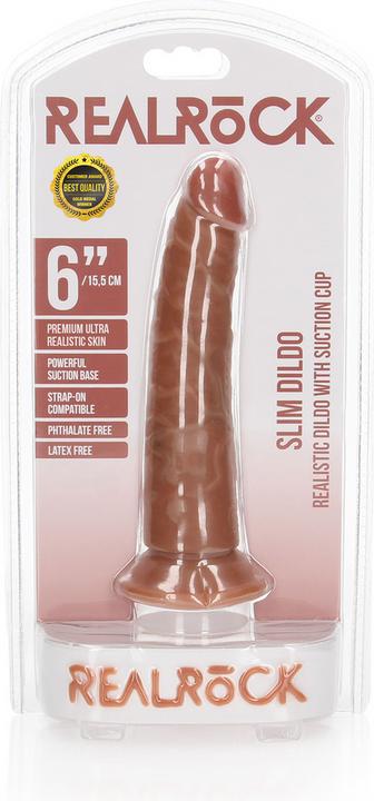 Actual product image RealRock Slim Realistic Dildo with Suction Cup - 6"/ 15,5 cm