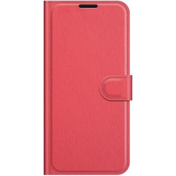 MU Classic Litchi Leder Bookcover Series (Realme 8 5G), Smartphone Hülle, Rot