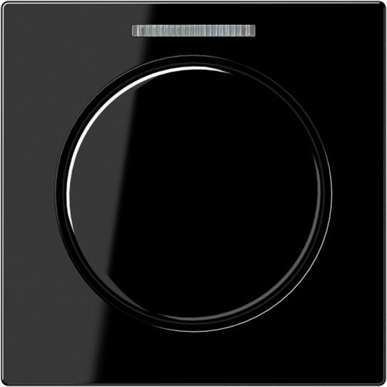 JUNG Drehknopf Symbol Dimmer A sw glz A1540BFKO5SW, Taster + Schalter, Schwarz
