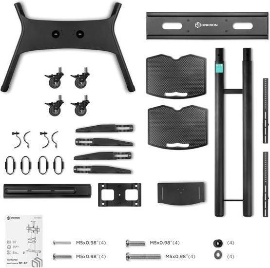 Produktbild Onkron TV mobile stand for 50 - 83" with shelves, height adjustable, black (105.90 kg, 50" - 86")